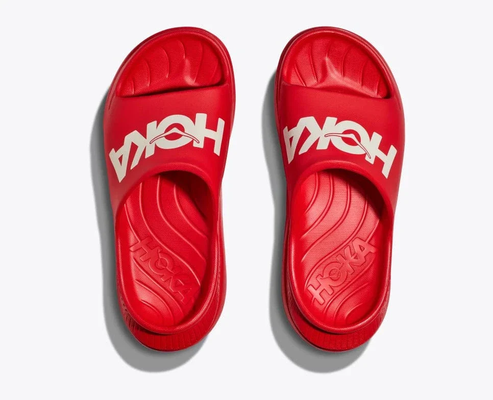 Hoka Unisex Ora Athletic Slides- Vermillion/ White - Image 5