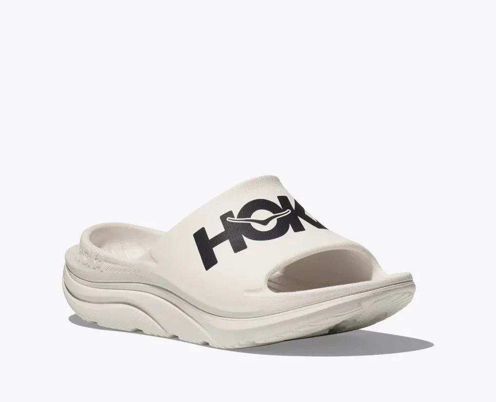 Hoka Unisex Ora Athletic Slides- White/ Black - Image 2
