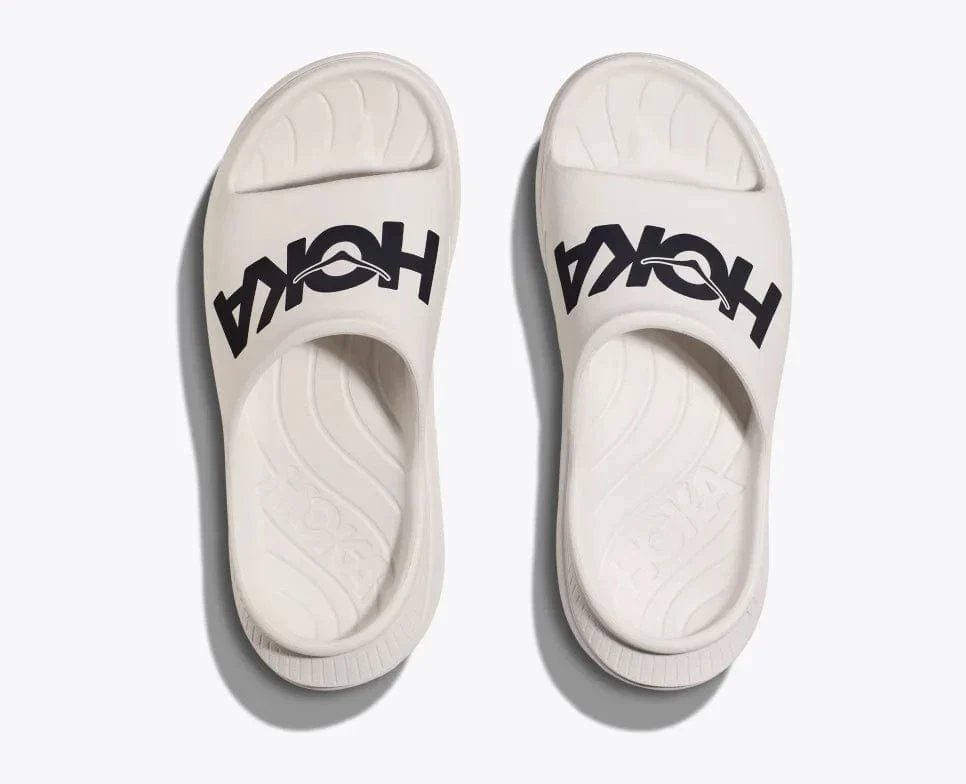Hoka Unisex Ora Athletic Slides- White/ Black - Image 3