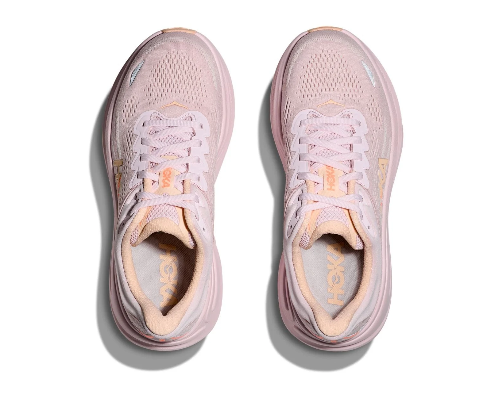 Hoka Women's Bondi 9 Running Shoes- Lilac Cream/ Tangerine Glow - Image 2