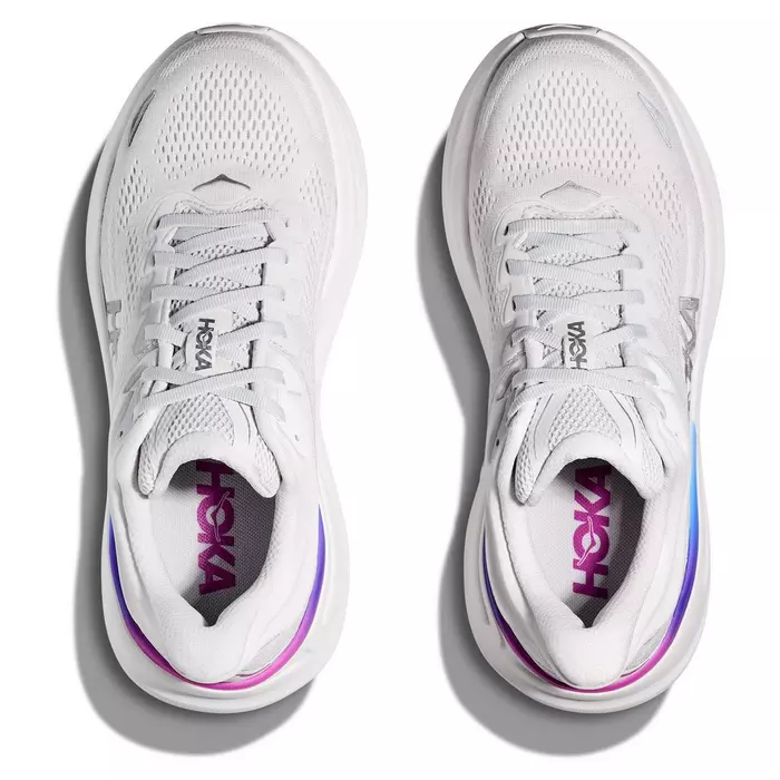 Hoka Women's Bondi 9 Running Shoes- Cosmic Grey/ White - Image 3