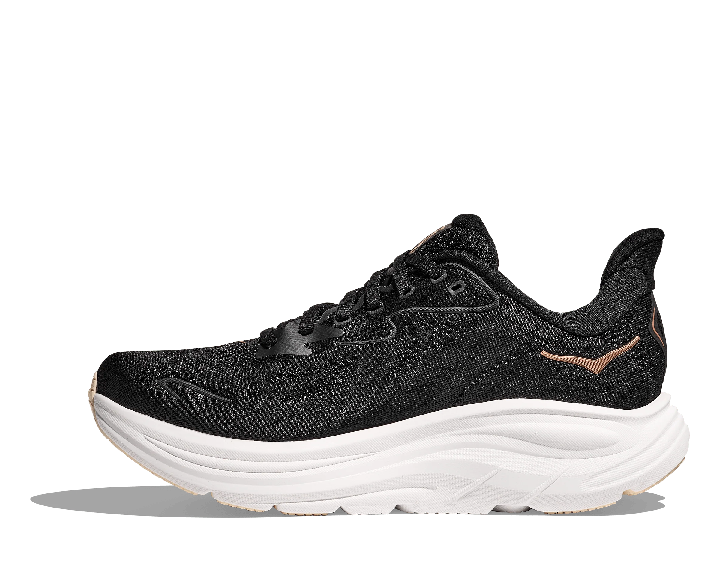 Hoka Women's Clifton 10 Running Shoes- Black/ Rose Gold - Image 8