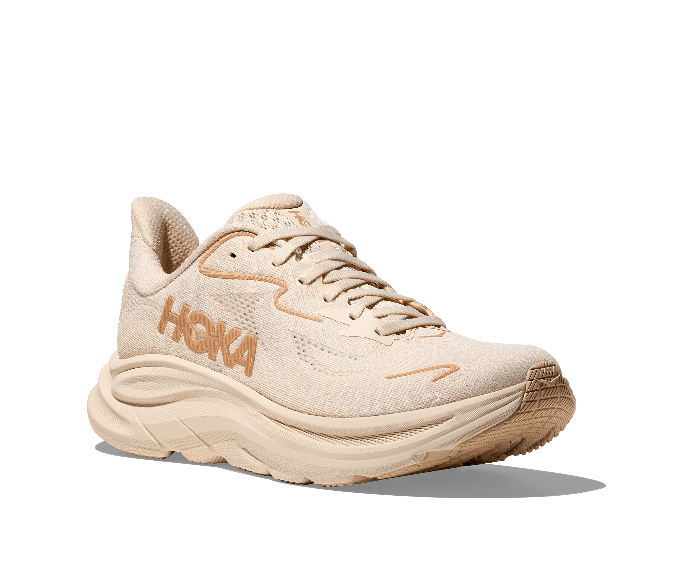 Hoka Women's Clifton 10 Running Shoes- Vanilla/ Birch - Image 6