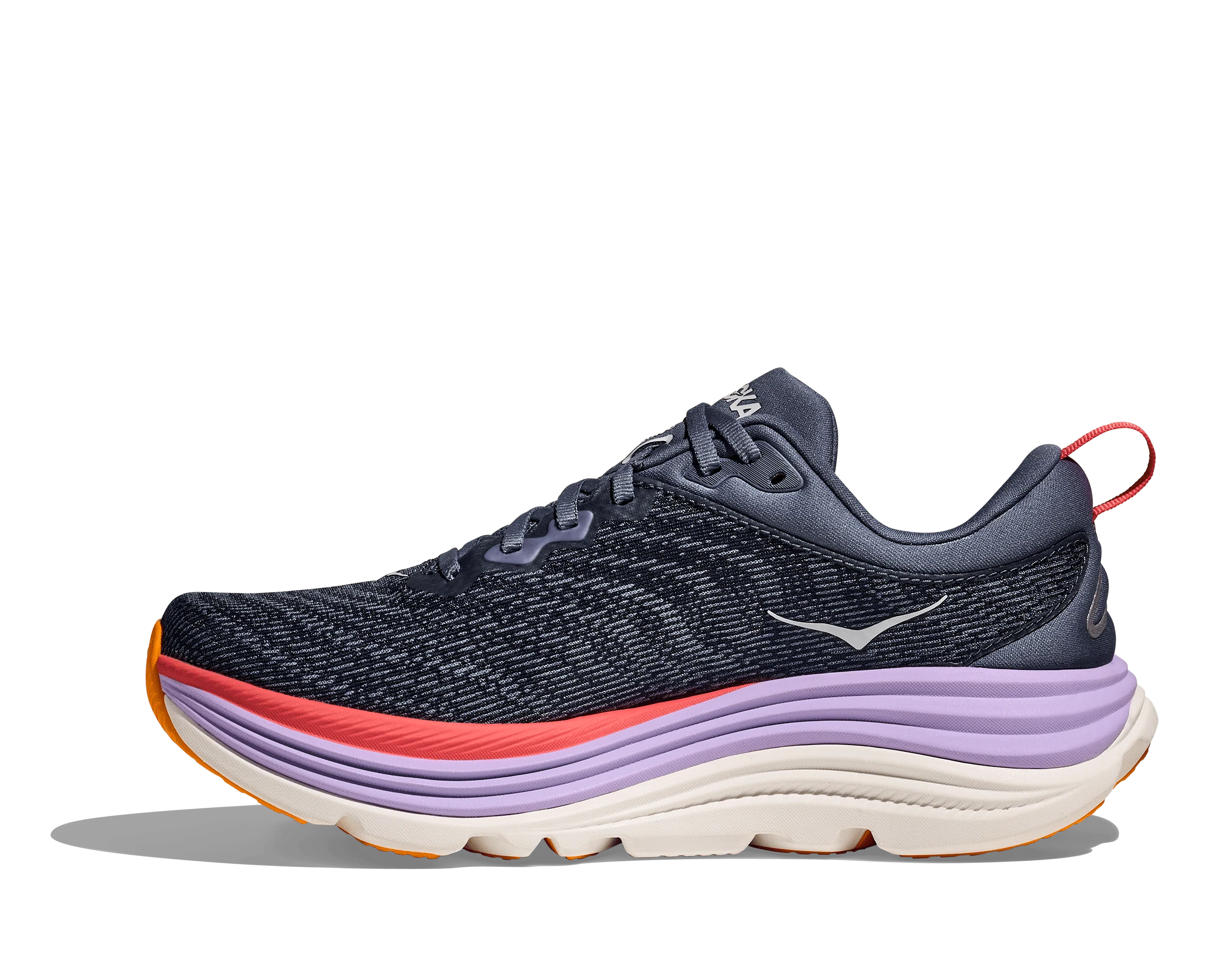 Hoka Women's Gaviota 5 Running Shoes- Anchor/ Grapefruit - Image 2