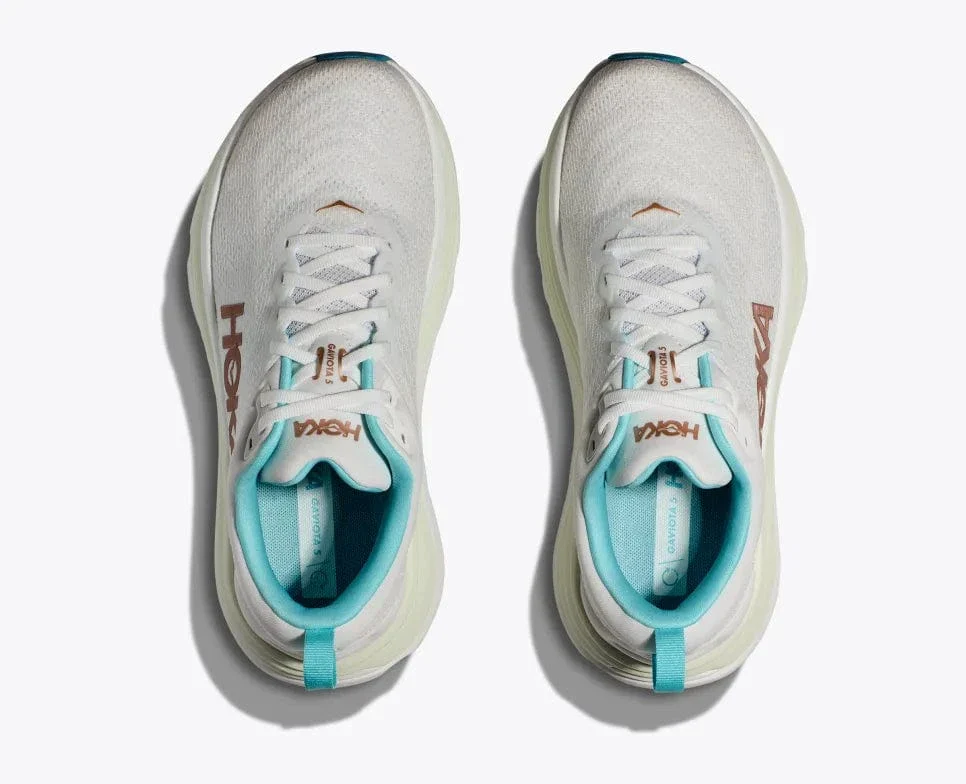 Hoka Women's Gaviota 5 Running Shoes- Frost/ Rose Gold - Image 2