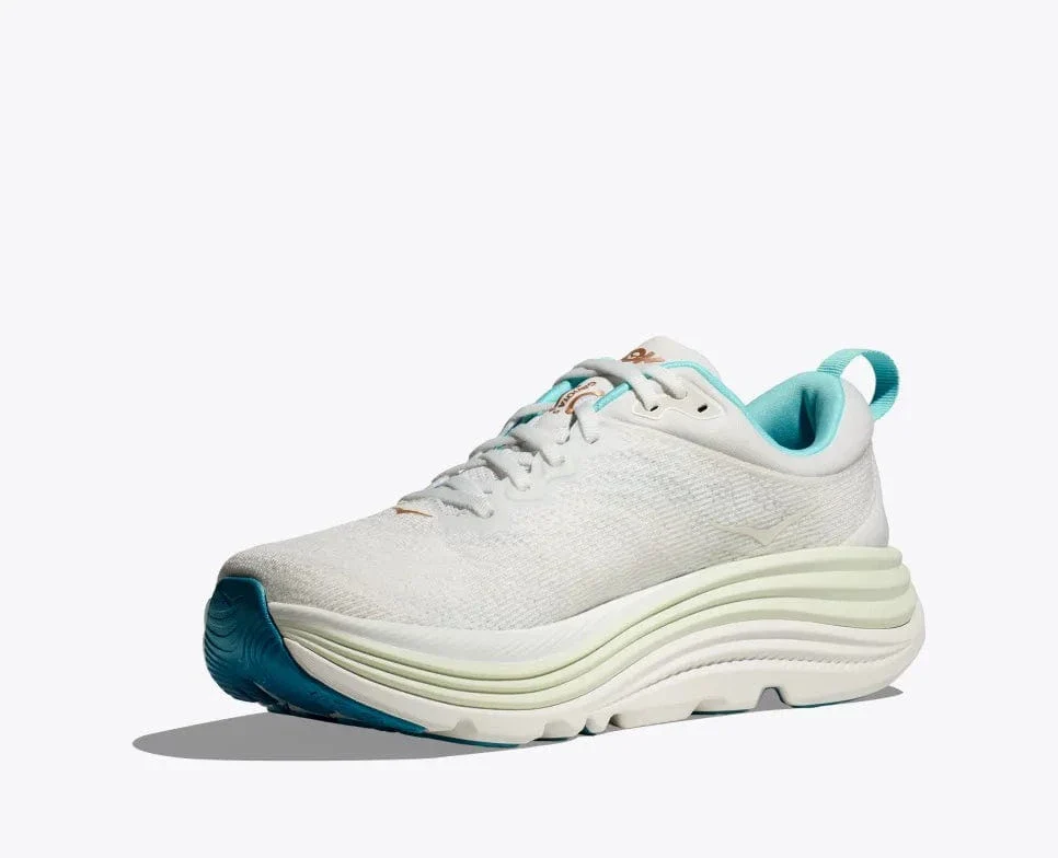 Hoka Women's Gaviota 5 Running Shoes- Frost/ Rose Gold - Image 3