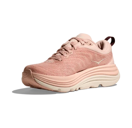 Hoka Women's Gaviota 5 Running Shoes- Rose Latte/ Rose Cream - Image 4