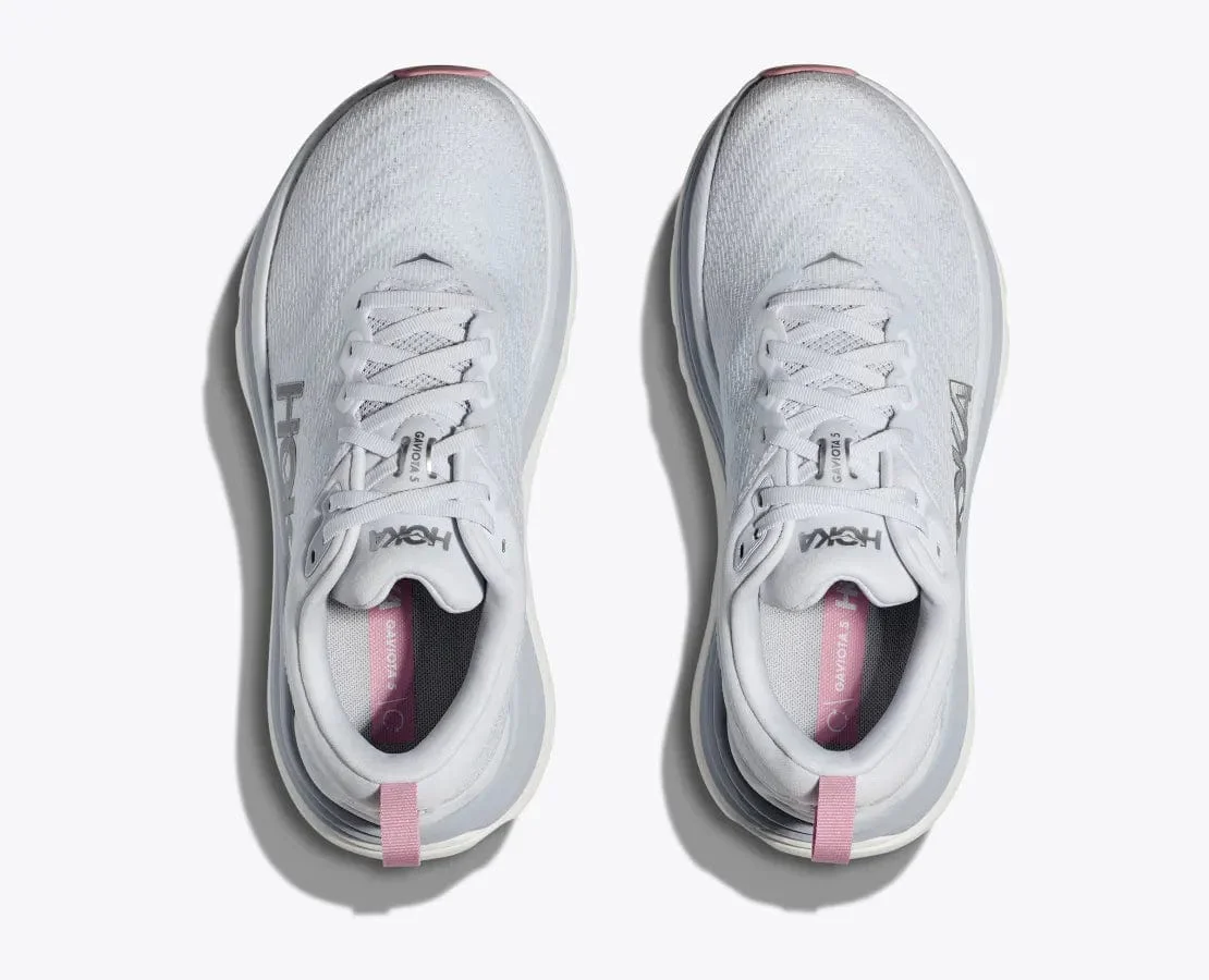 Hoka Women's Gaviota 5 Running Shoes- Sea Ice/ Pink Twilight - Image 2