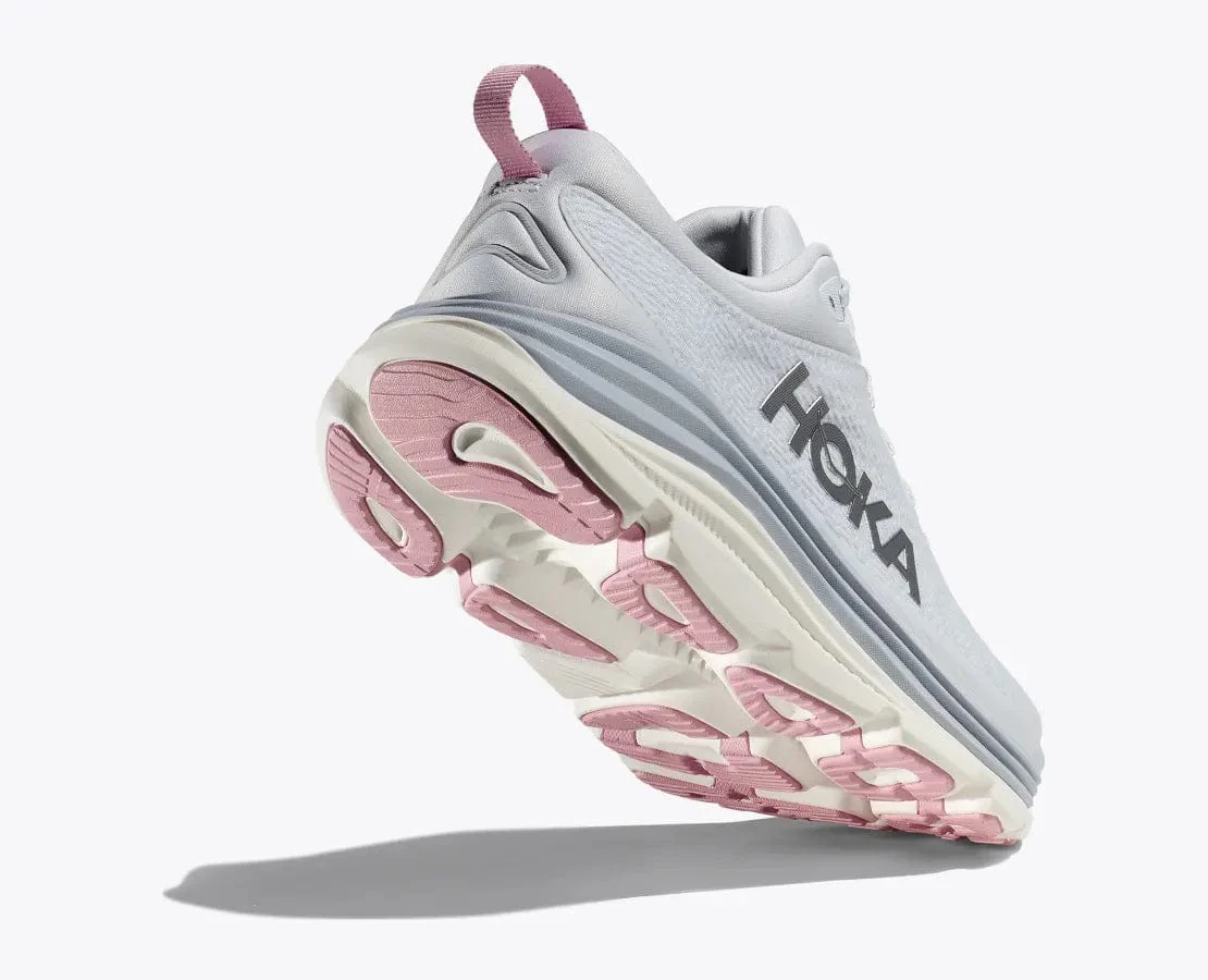Hoka Women's Gaviota 5 Running Shoes- Sea Ice/ Pink Twilight - Image 3