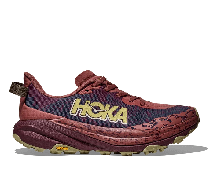 Hoka Women's Speedgoat 6 Trail Runners- Rouge/ Black Cherry
