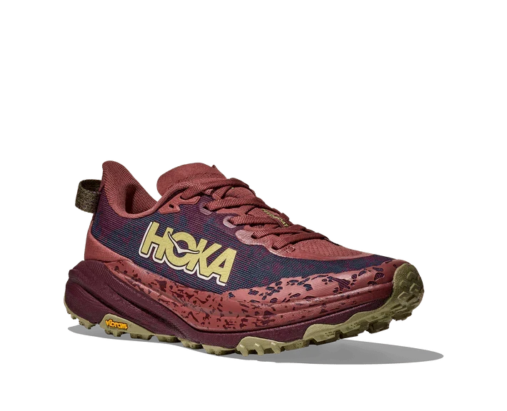 Hoka Women's Speedgoat 6 Trail Runners- Rouge/ Black Cherry - Image 2