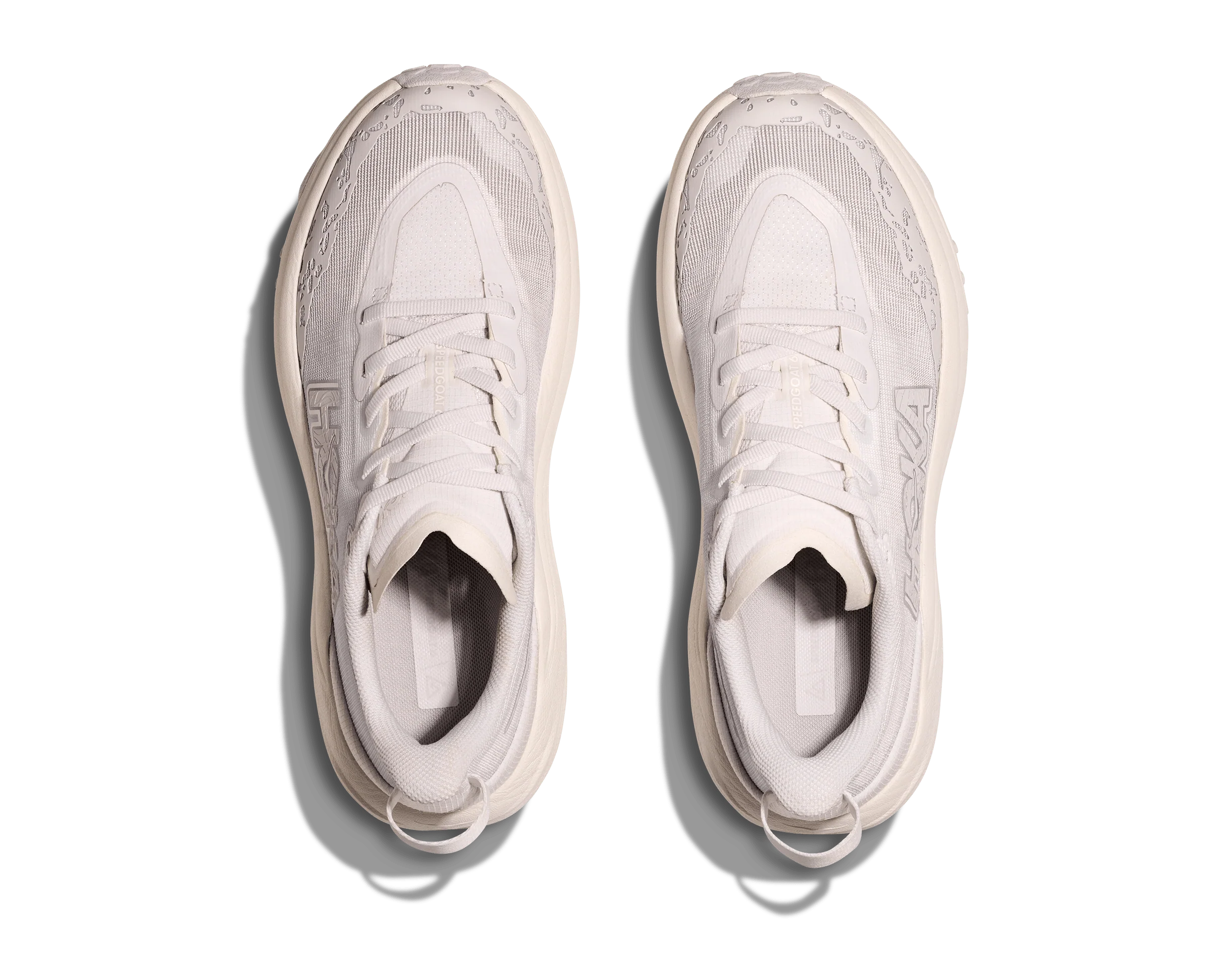 Hoka Women's Speedgoat 6 Trail Runners- White/ Frost - Image 8