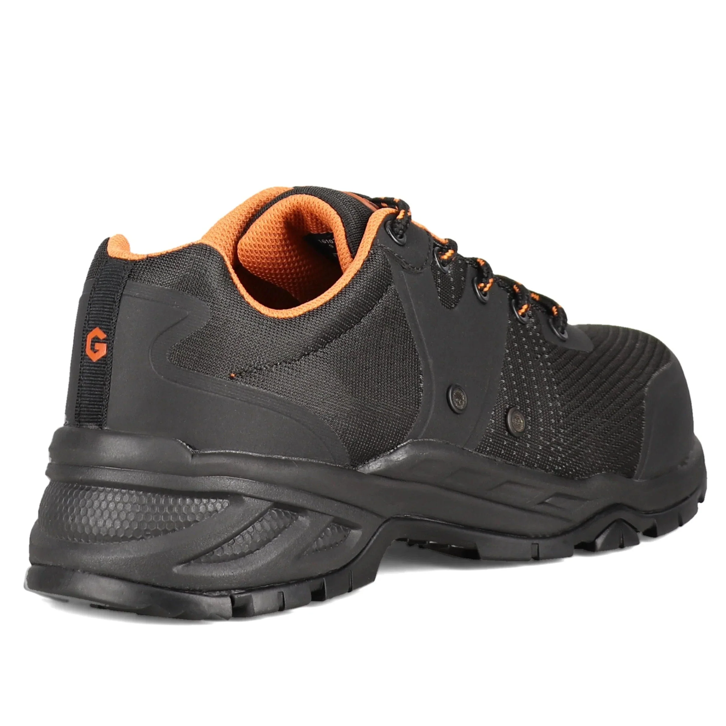 JB Goodhue Men's Workforce 1 CSA Work Shoes- Black Orange - Image 5
