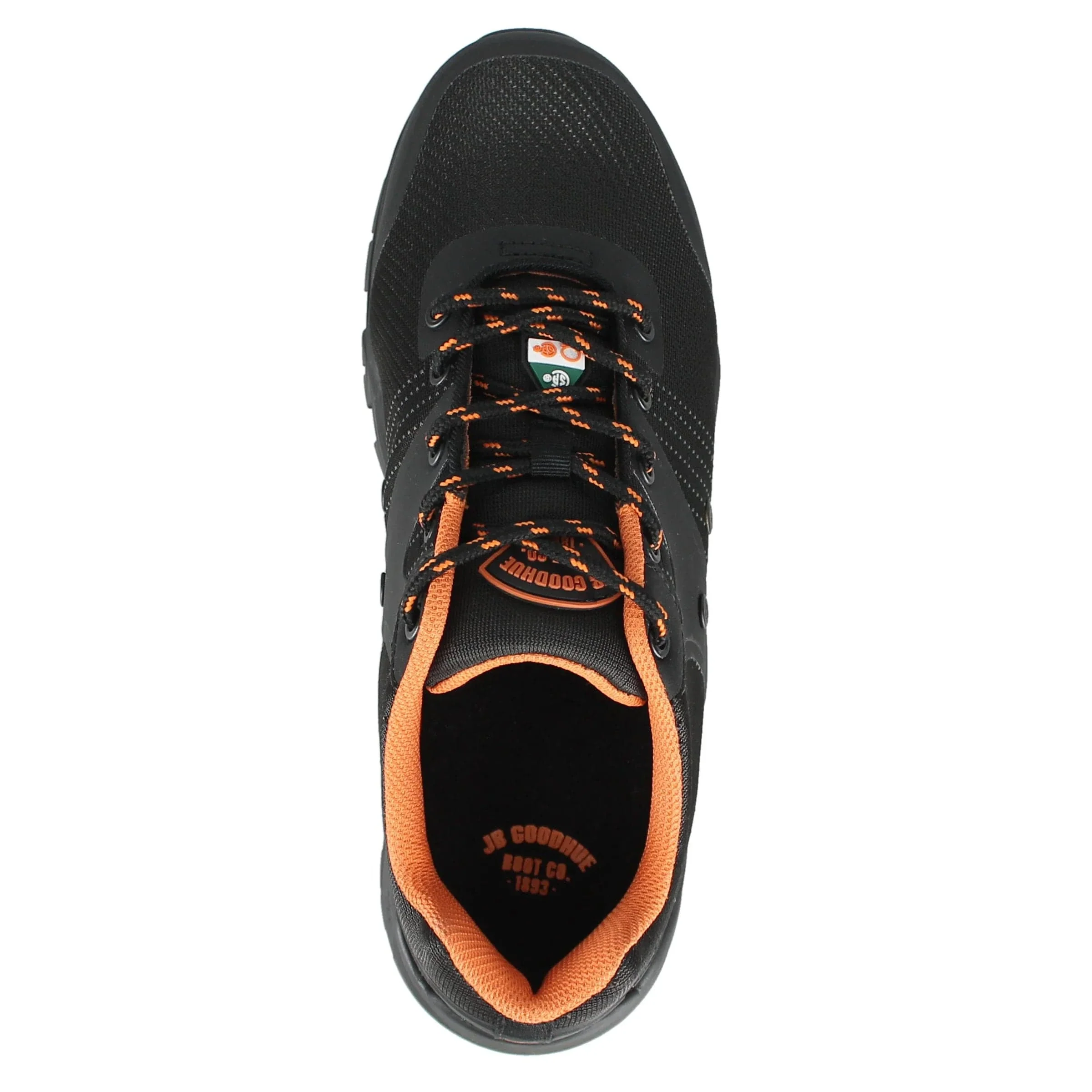 JB Goodhue Men's Workforce 1 CSA Work Shoes- Black Orange - Image 6