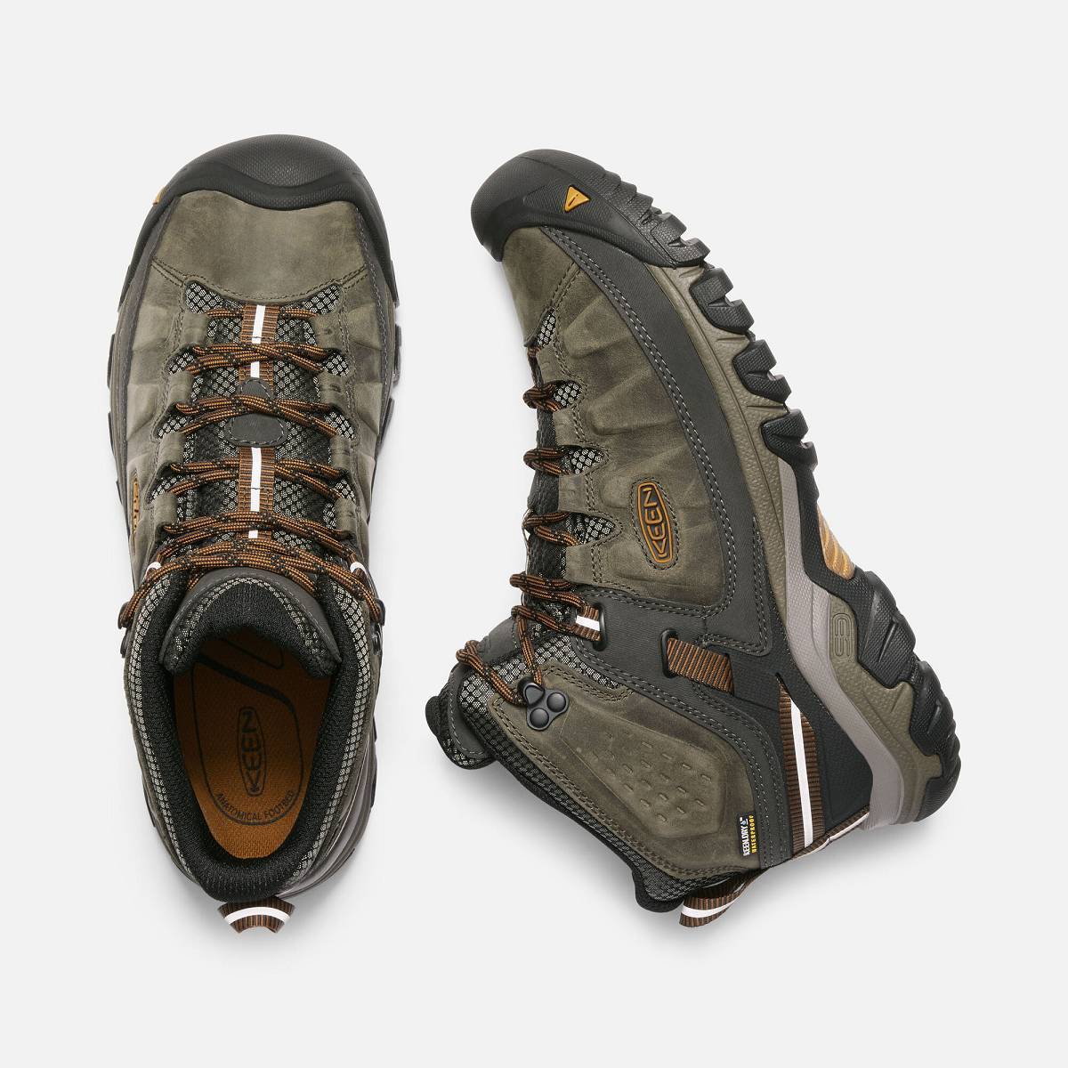 Keen Men's Targhee III Mid Waterproof Hiking Boots- Black Olive/ Brown - Image 2