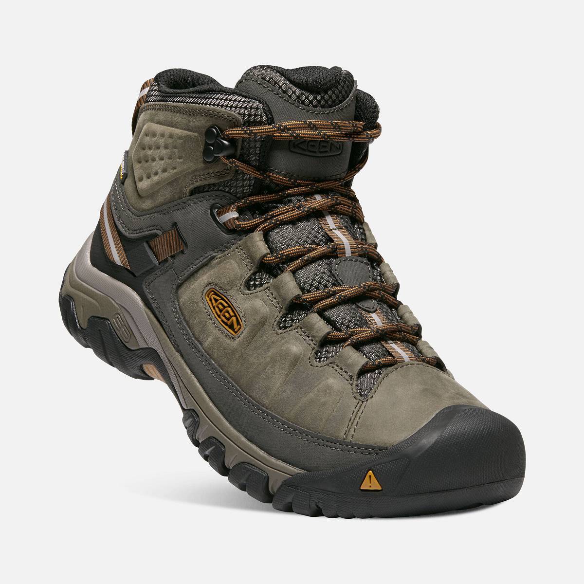 Keen Men's Targhee III Mid Waterproof Hiking Boots- Black Olive/ Brown - Image 4