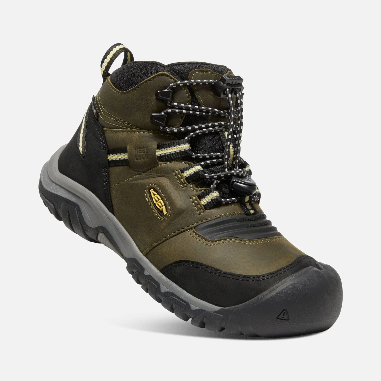 Keen Youth Ridge Flex Mid Boots- Dark Olive/ Dusky Citron - Image 4