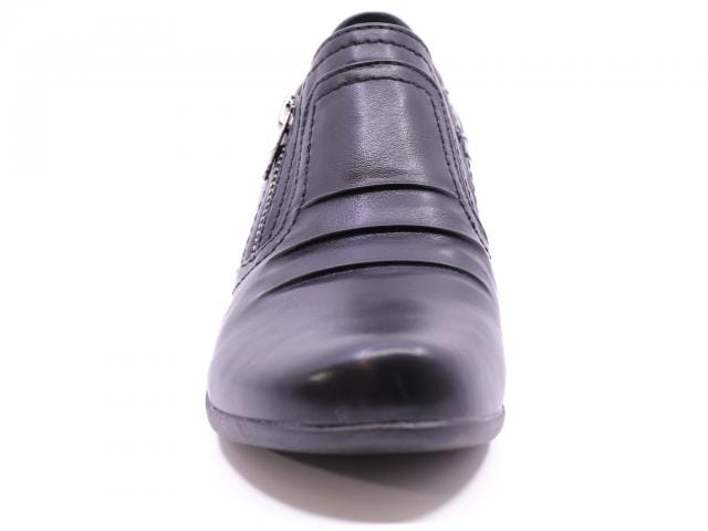 Lady Comfort Women's Noelle 02 Zip Heeled Loafers- Black - Image 4