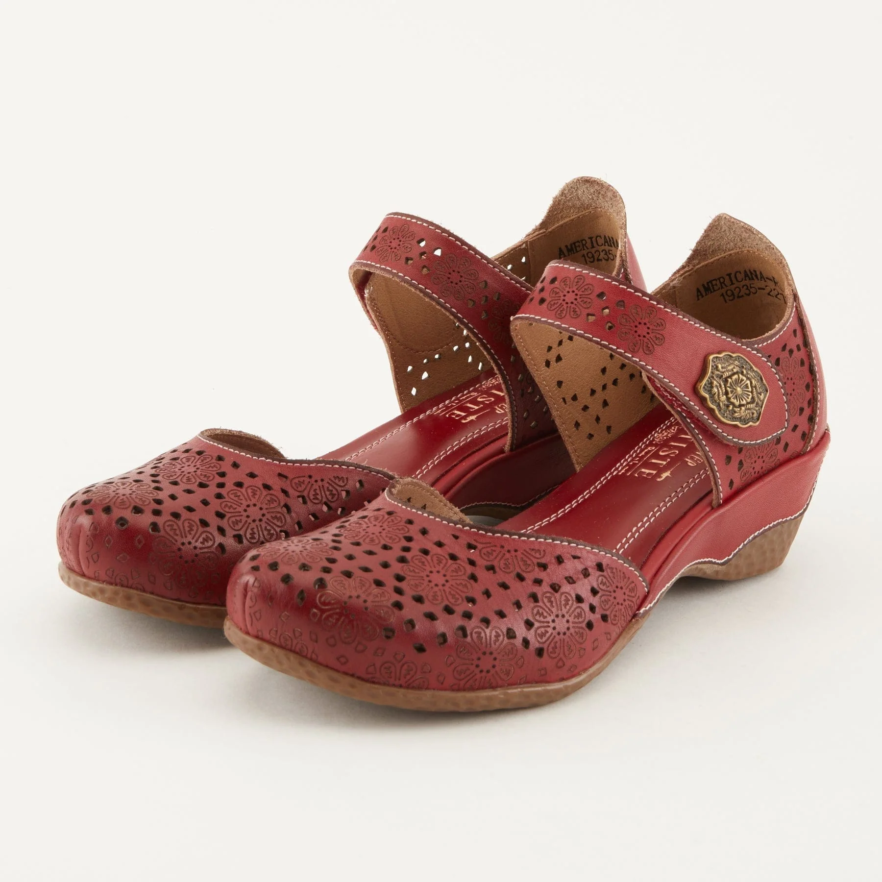 L'Artiste Women's Americana Wedge Sandals- Red - Image 2
