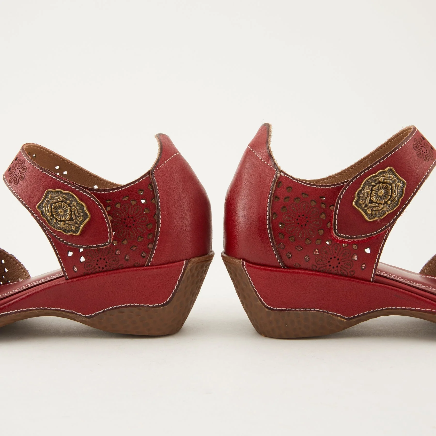 L'Artiste Women's Americana Wedge Sandals- Red - Image 3