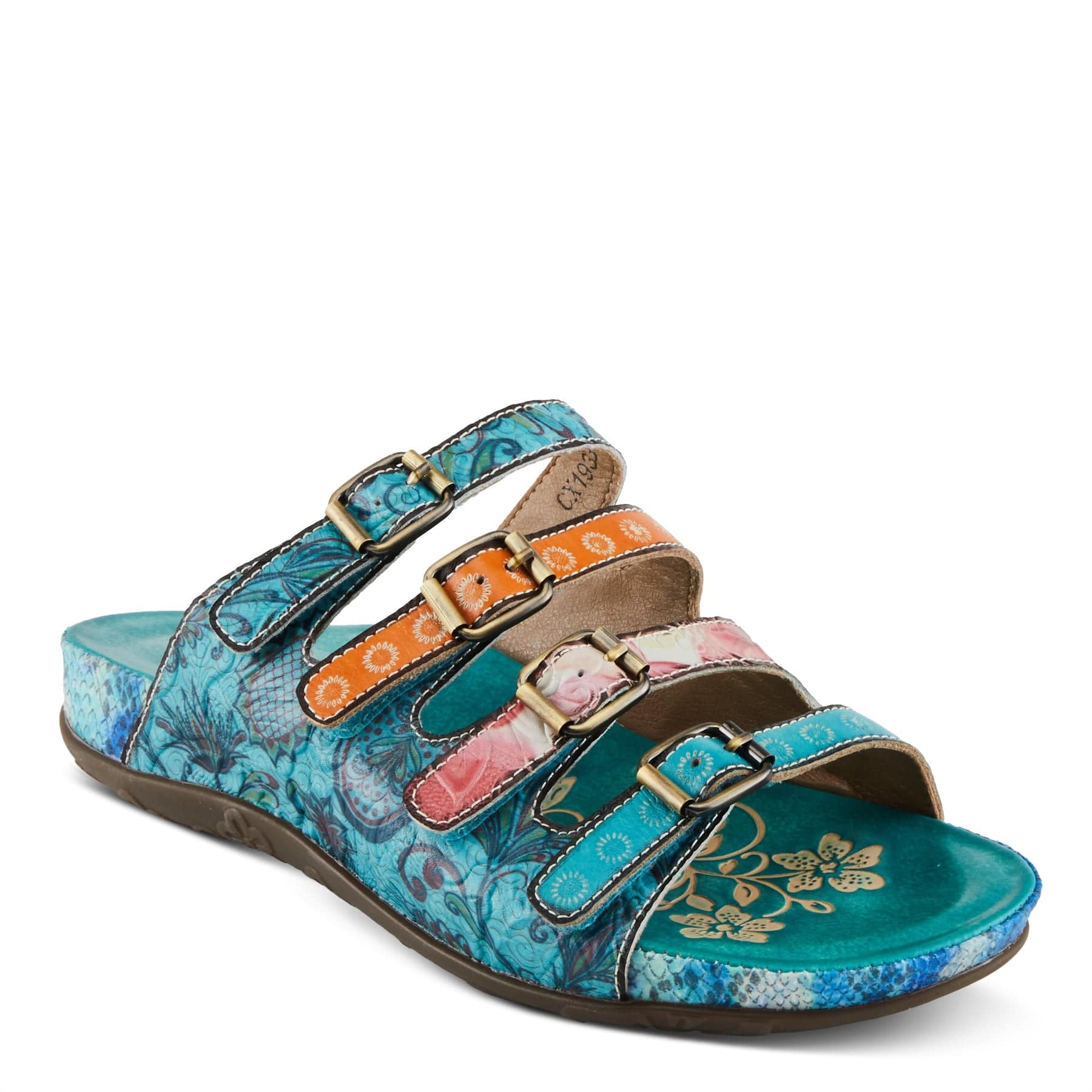 L'Artiste Women's Chaima Sandals- Turquoise Multi