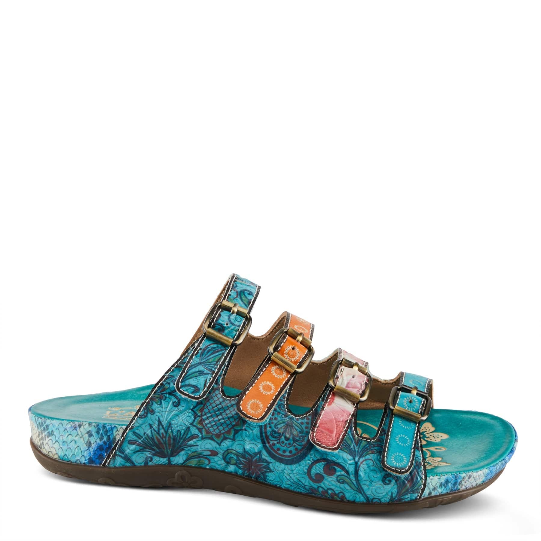 L'Artiste Women's Chaima Sandals- Turquoise Multi - Image 5