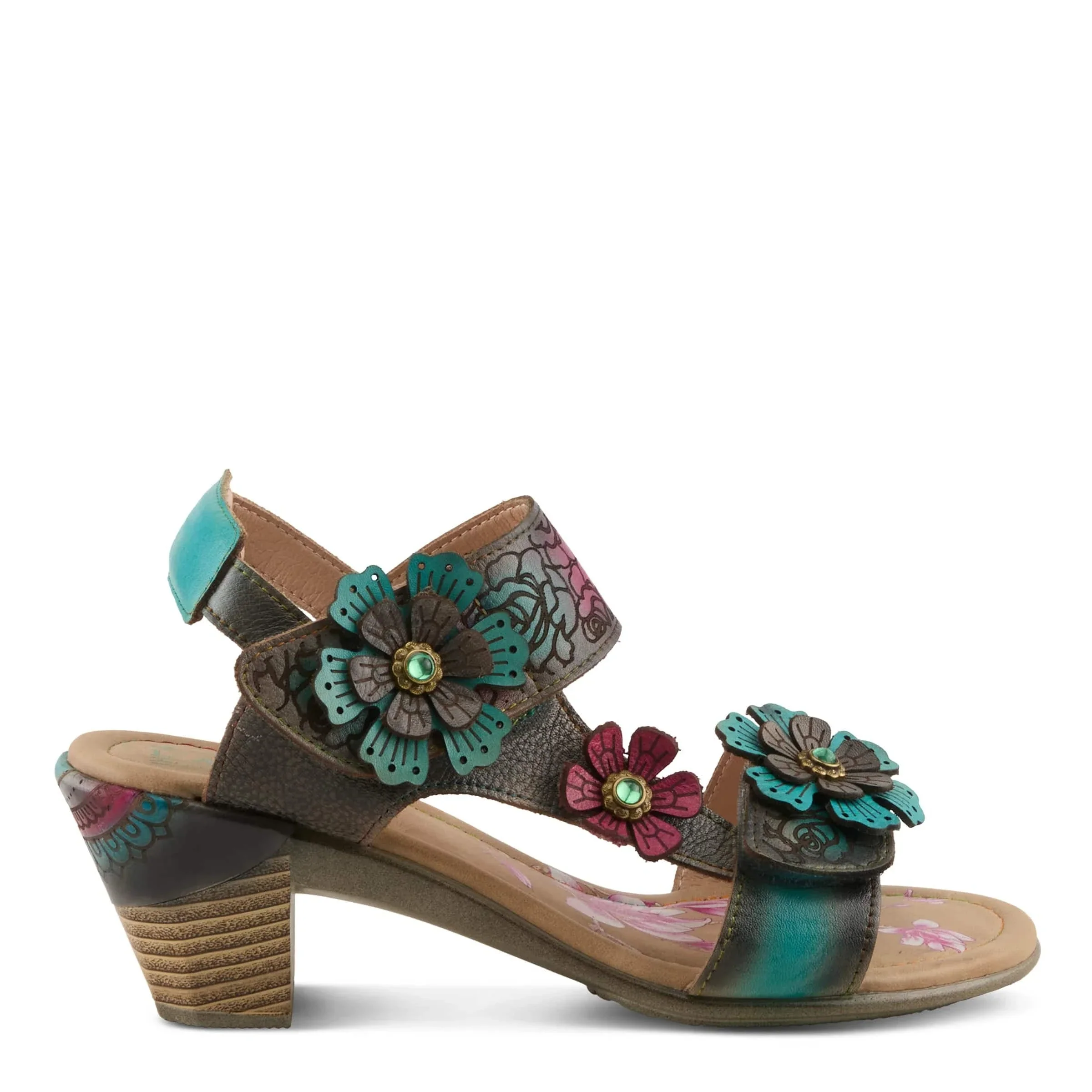 L'Artiste Women's Salira Heeled Sandals- Turquoise Multi - Image 2
