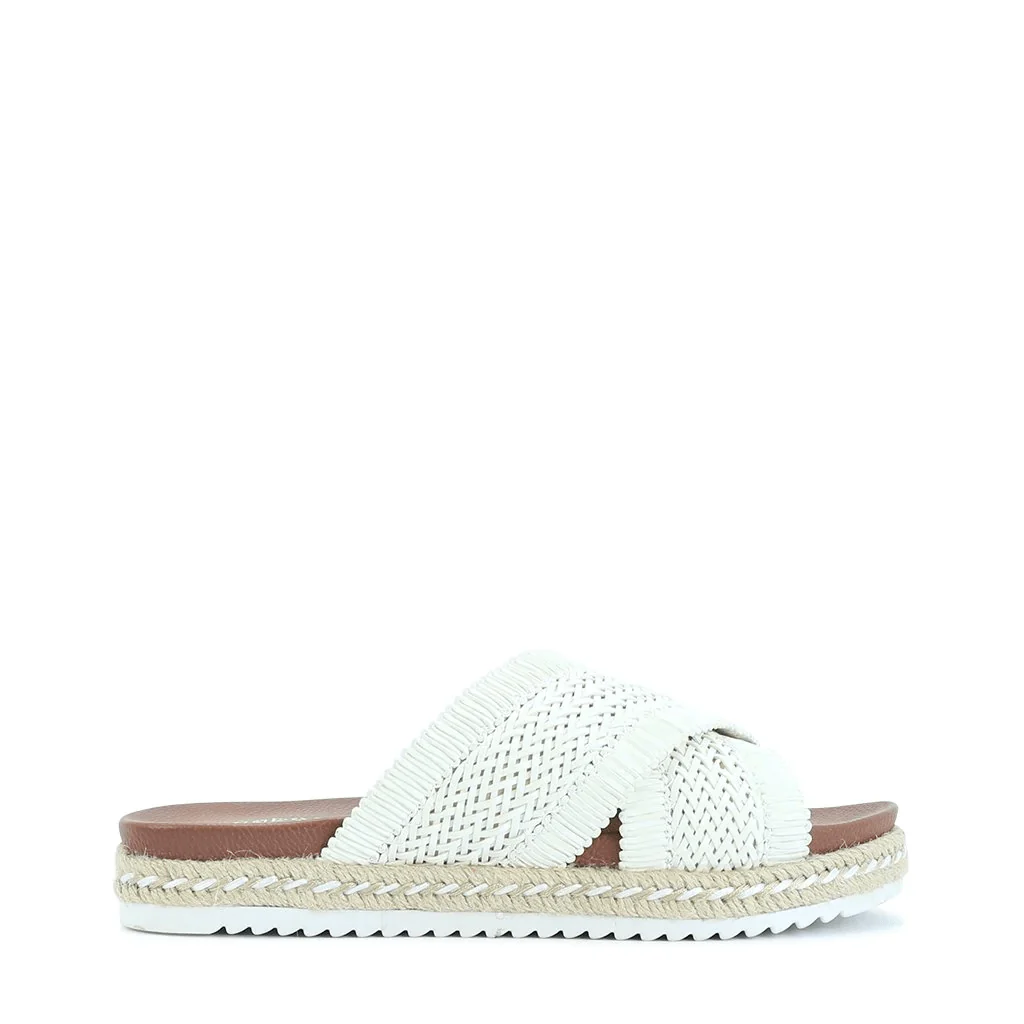 Los Cabos Women's Tinny Slide Sandals- White