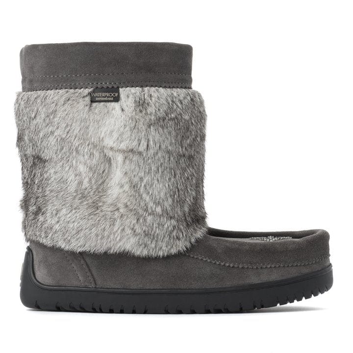 Manitobah Mukluks Suede Waterproof Half Mukluks- Charcoal