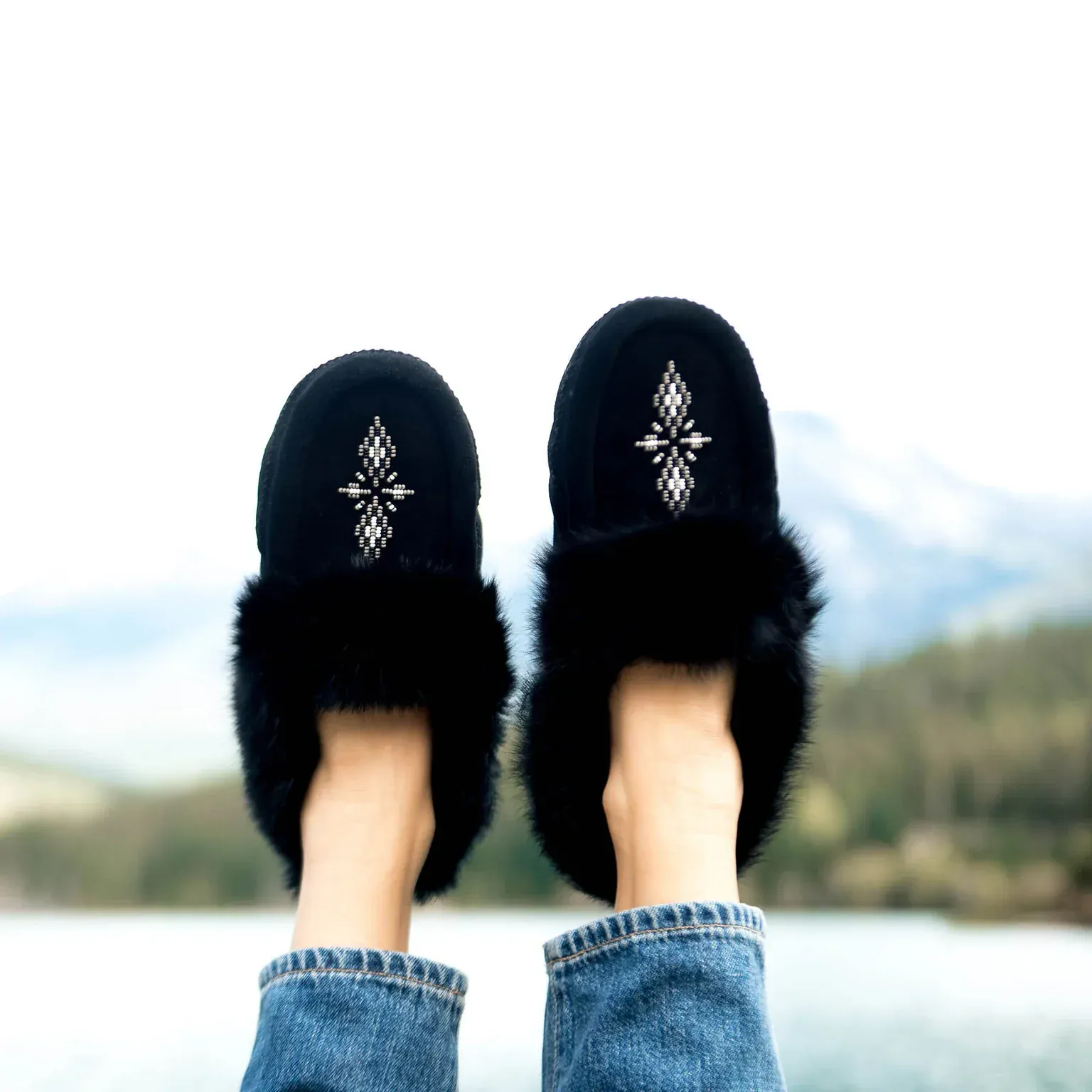 Manitobah Mukluks Women's Tipi Suede Moccasins- Black - Image 7
