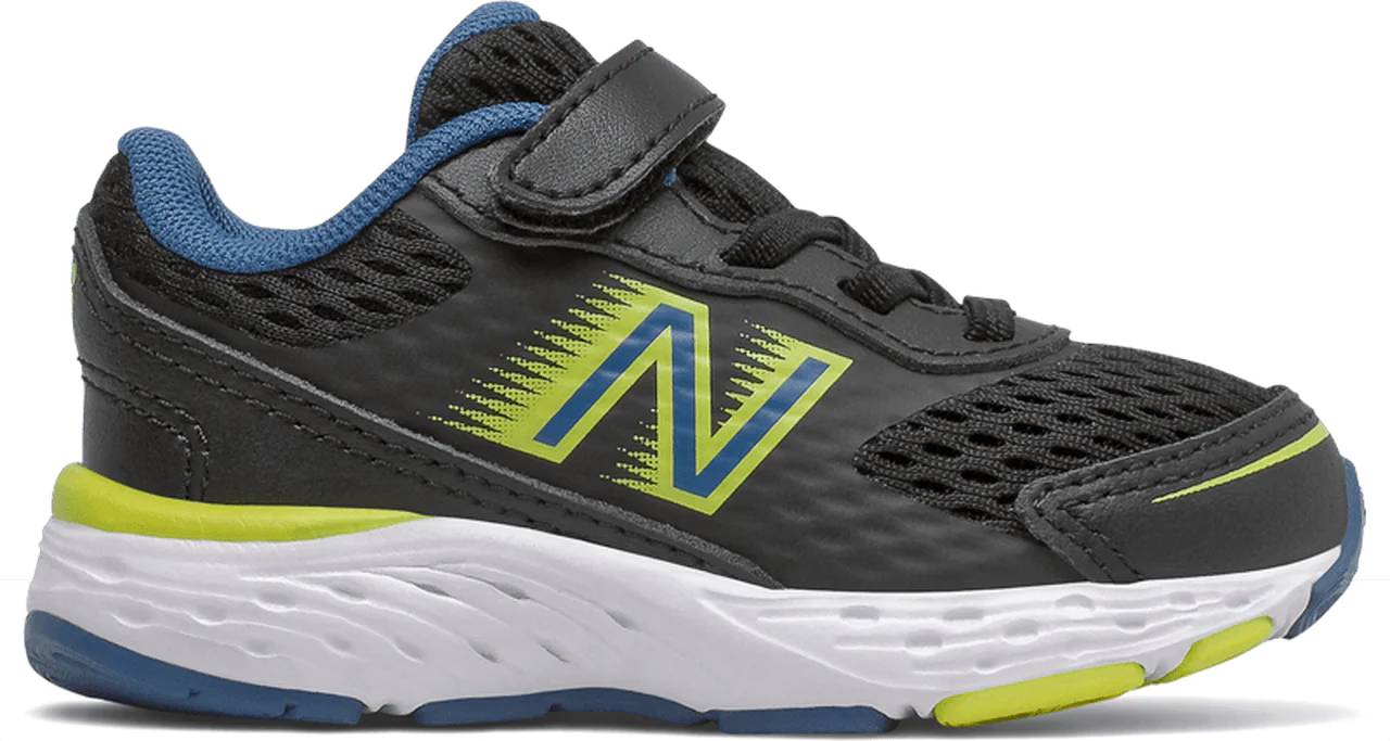 New Balance Kids 680v6 Running Shoes- Black/Blue