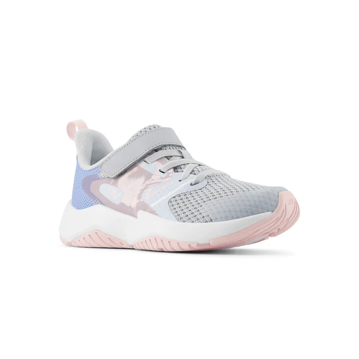 New Balance Kids Rave Run Bungee Running Shoes- Grey/ Purple - Image 2