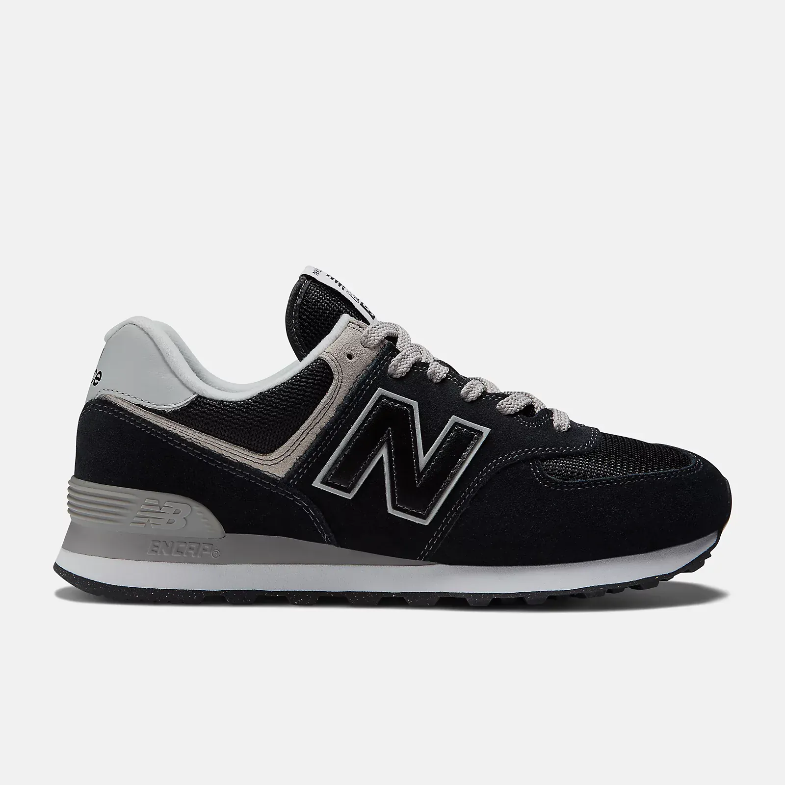 New Balance Men's 574 Classic Sneakers- Black/ White
