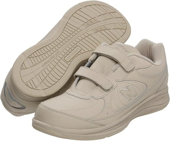 New Balance Men's 577 Velcro Walking Shoes- Bone - Image 5