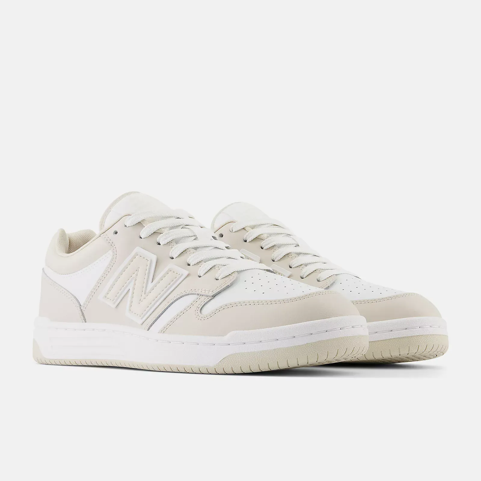 New Balance Unisex 480 Sneakers- Cream/White - Image 4
