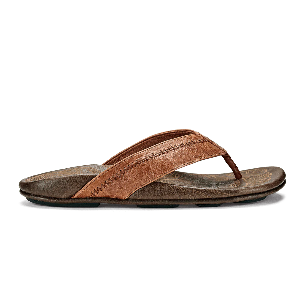OluKai Men's Hiapo Sandals- Rum/Dark Wood