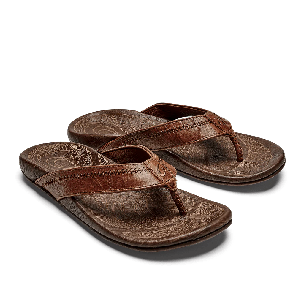 OluKai Men's Hiapo Sandals- Rum/Dark Wood - Image 2