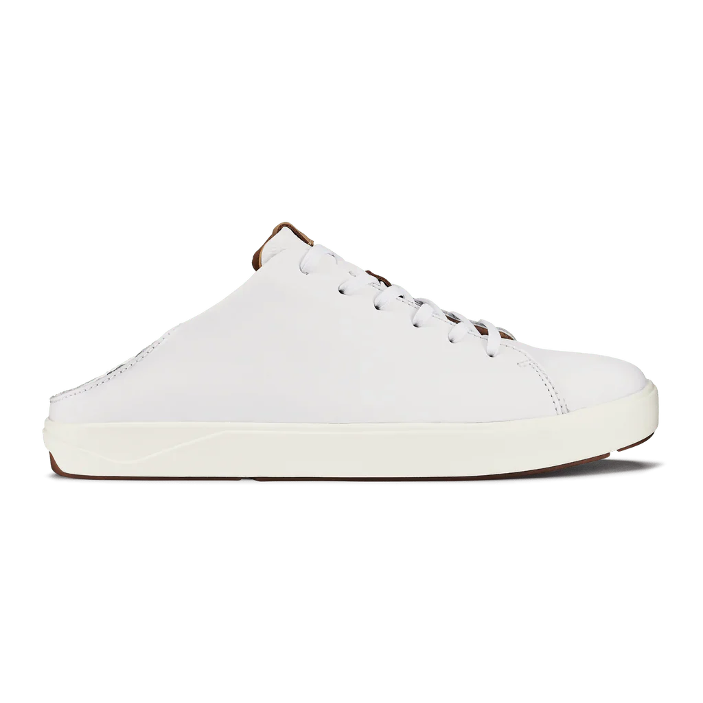OluKai Men's Lae'ahi Li'Ili Leather Sneakers- Bright White - Image 3