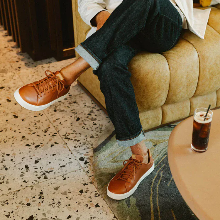 OluKai Men's Lae'ahi Li'Ili Leather Sneakers- Kukui Brown - Image 5