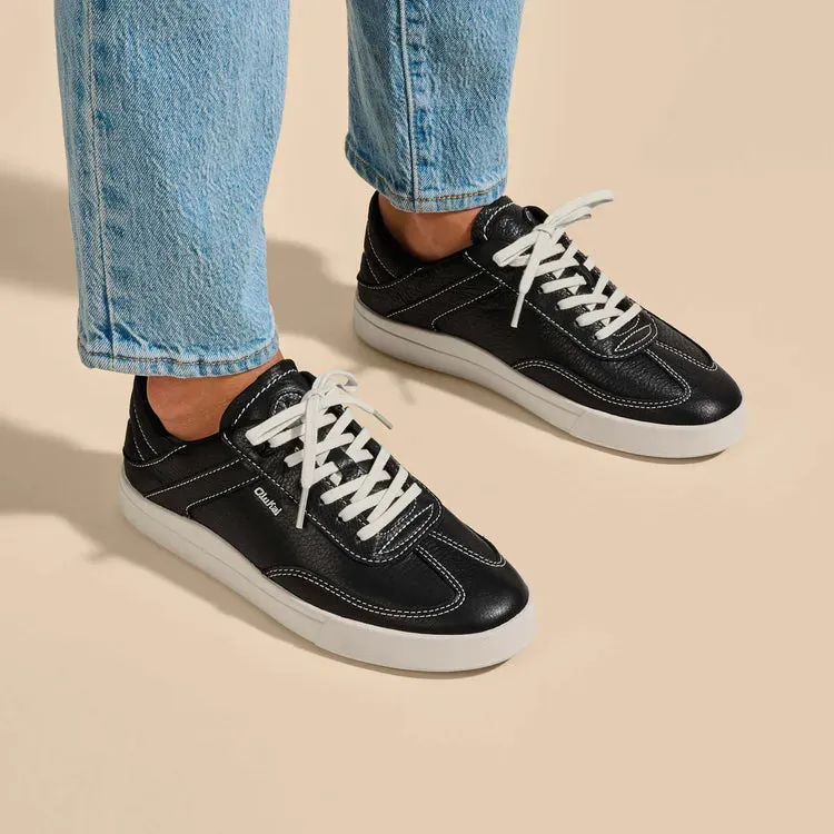 Olukai Women's Ha'upu Leather Sneakers- Onyx - Image 5