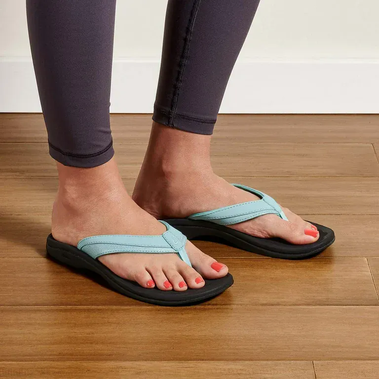 OluKai Women's Ohana Sandals- Sea Glass/Black - Image 3