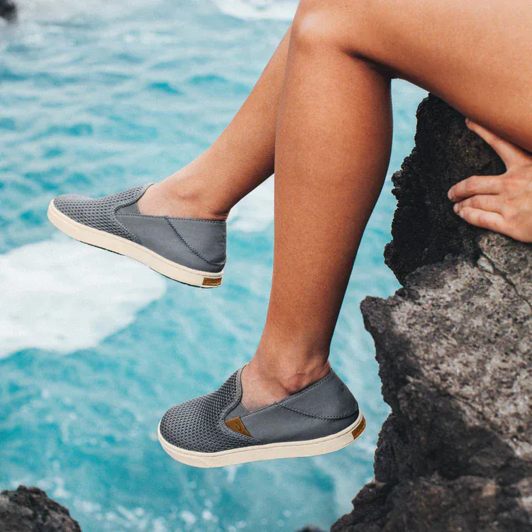 OluKai Women's Pehuea Slip Ons- Pavement - Image 4