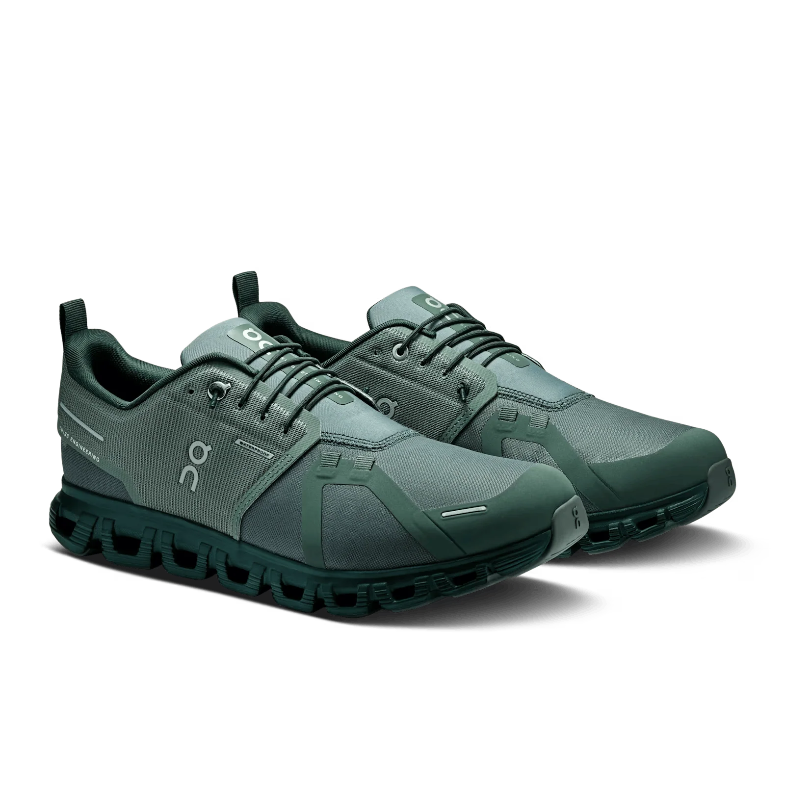 On Cloud Men's Cloud 6 Waterproof Running Shoes- Olive/ Evergreen - Image 6