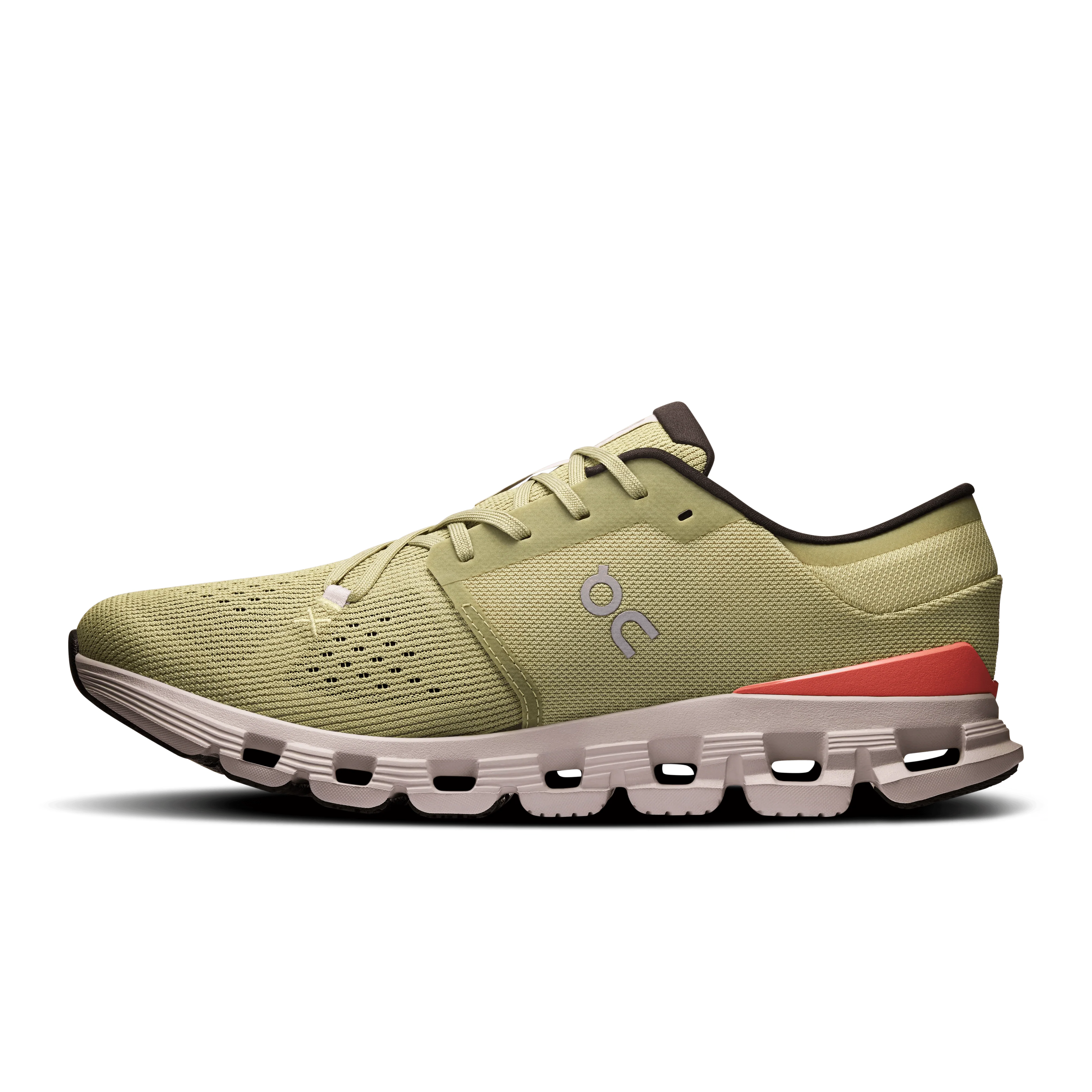 On Cloud Men's Cloud X4 Running Shoes- Caper/ Salmon - Image 4