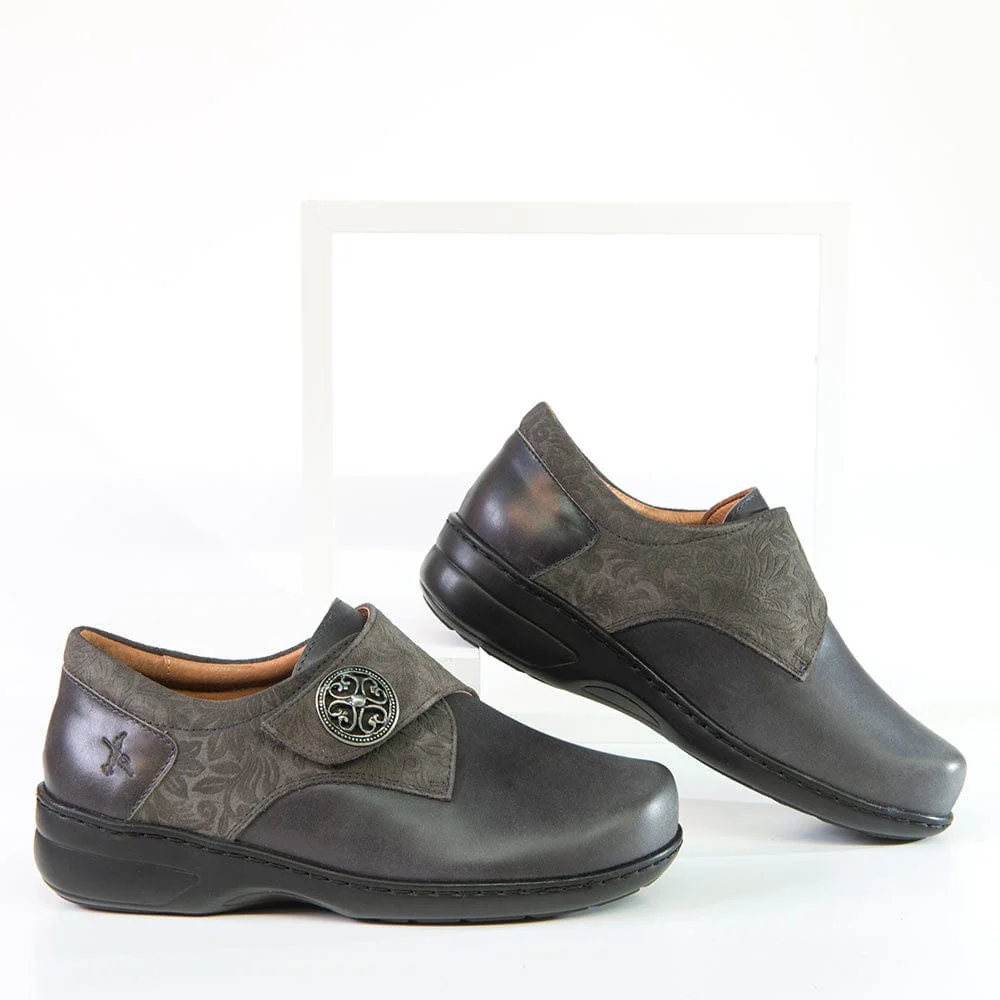 Portofino Women's Velcro Stretch Dress Shoes- Asfalto - Image 2
