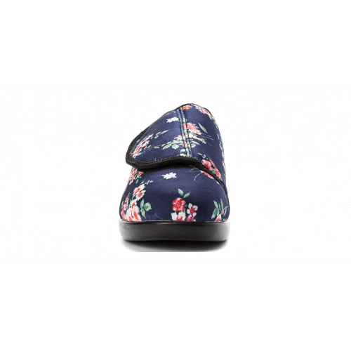 Propet Women's Cush N Foot Slippers- Navy Blossom - Image 2