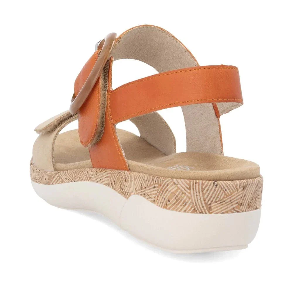 Remonte Women's R6853-39 Adjustable Sandals- Orange - Image 4
