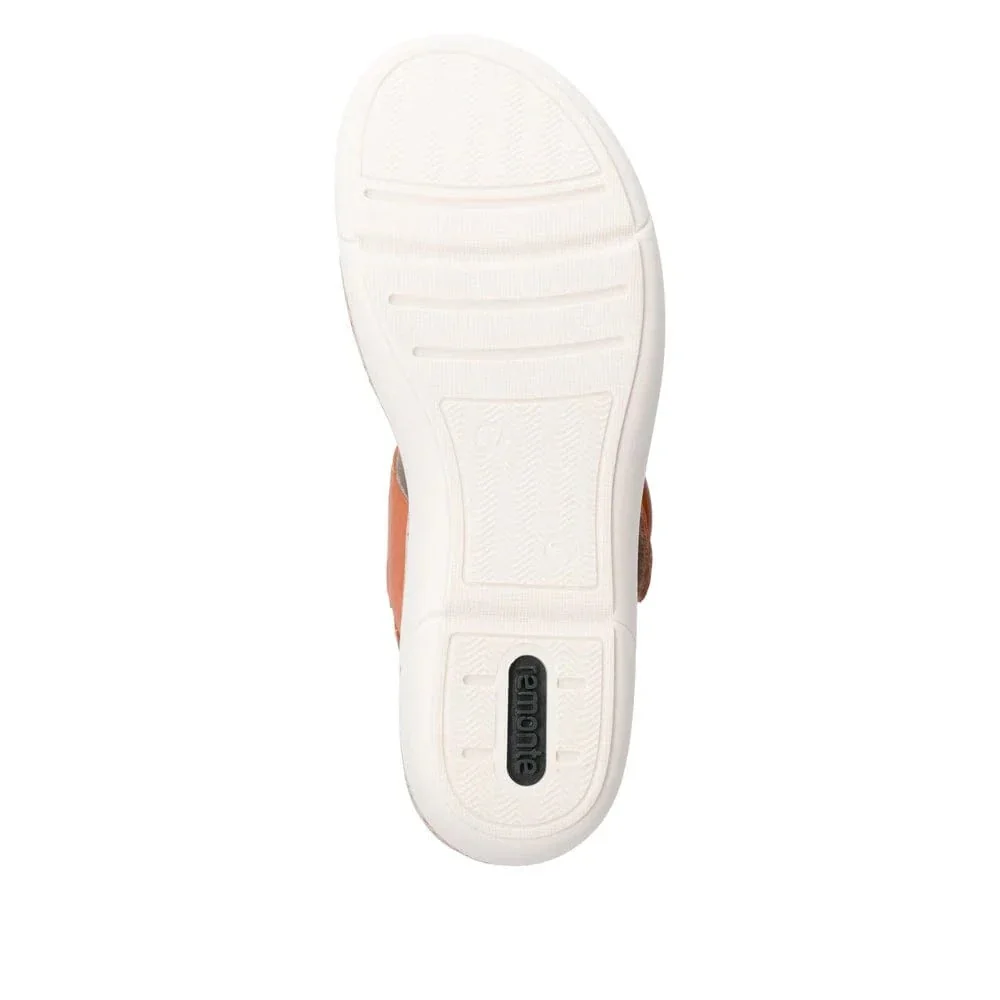 Remonte Women's R6853-39 Adjustable Sandals- Orange - Image 7