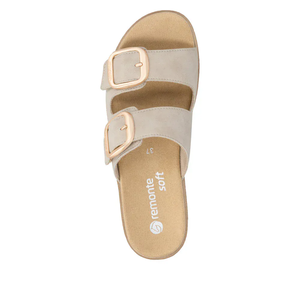 Remonte Women's D0Q66-62 Wedge Slides- Beige - Image 5