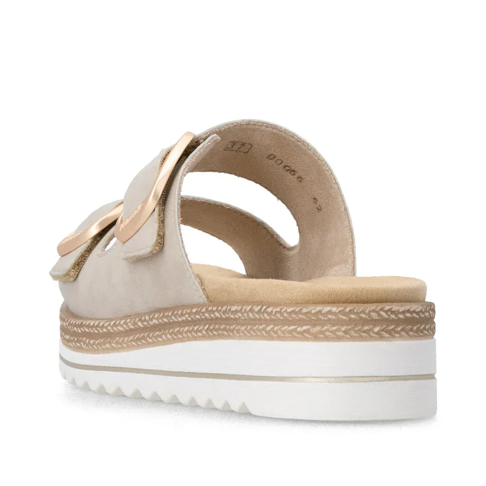 Remonte Women's D0Q66-62 Wedge Slides- Beige - Image 8